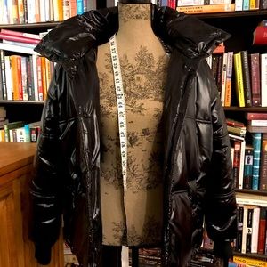 Black shiny puffer coat from Askya